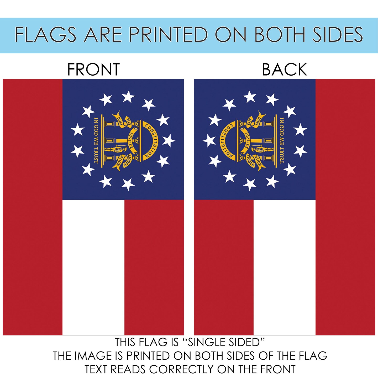 Georgia State Flag Decorative  Flag