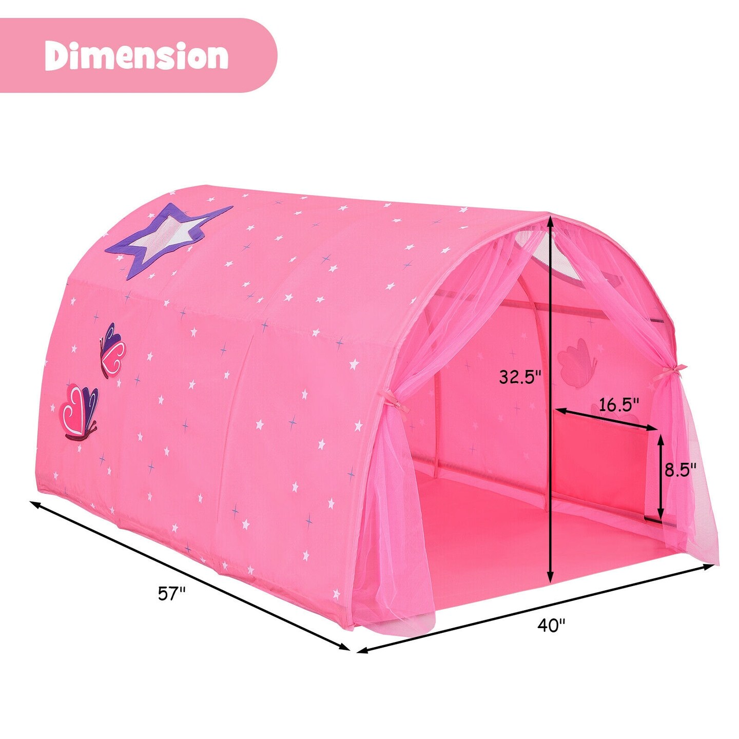 Kids Galaxy Starry Sky Dream Portable Play Tent with Double Net Curtain