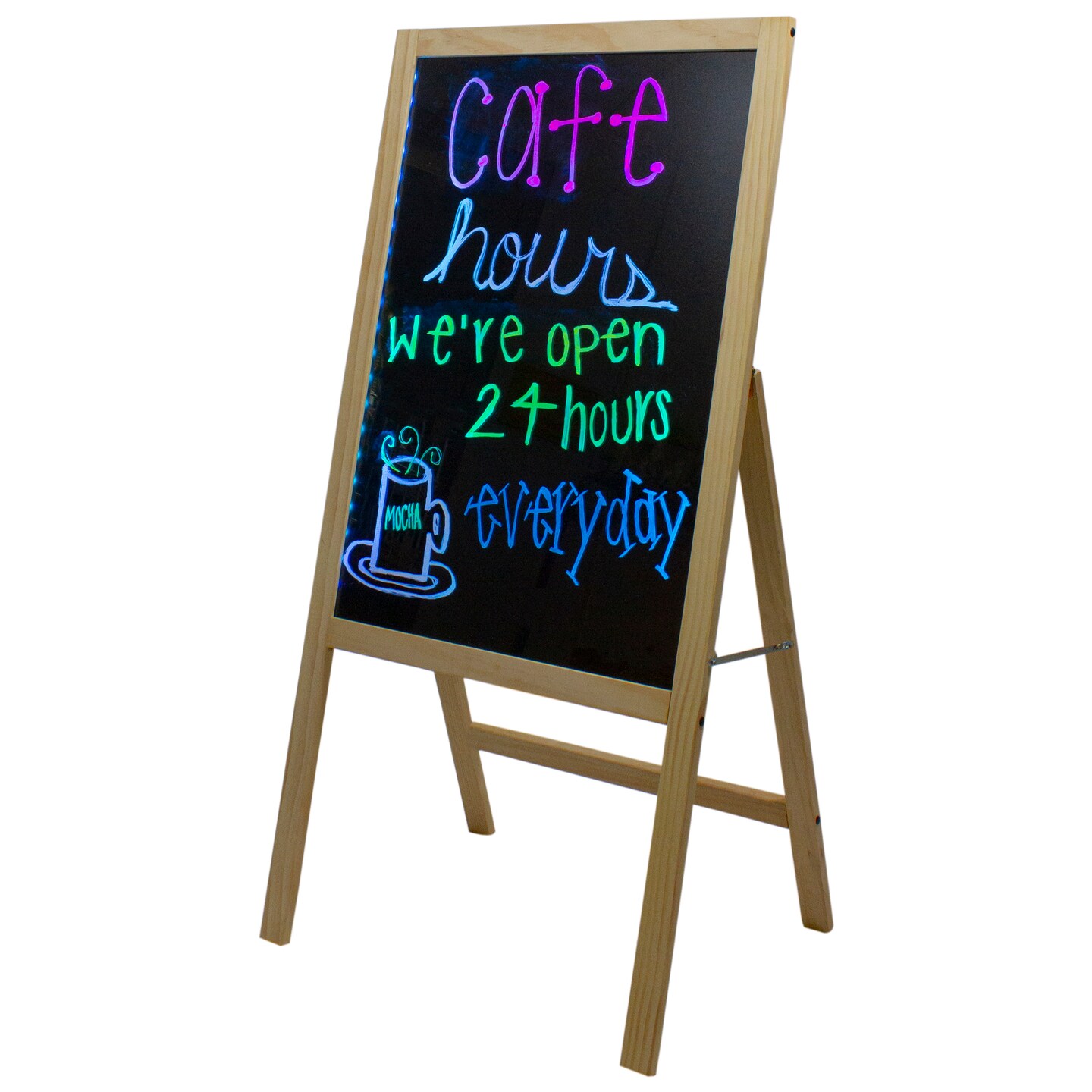 Northlight 40.5&#x22; LED Illuminated Message Writing Board on Wooden Easel