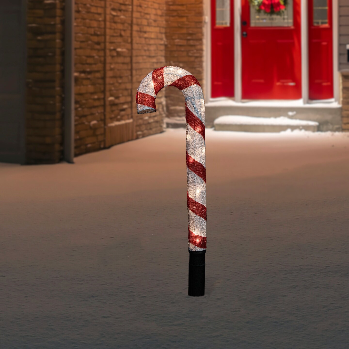 Northlight Lighted Striped Candy Cane  Outdoor Christmas Decoration - 31&#x22; - Clear Lights