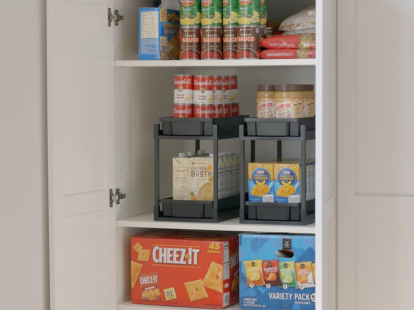 IRIS USA 2-Tier Under Sink Organizer, Storage with Sliding Drawers - Versatile solution for Office, Kitchen or Bathroom - Black