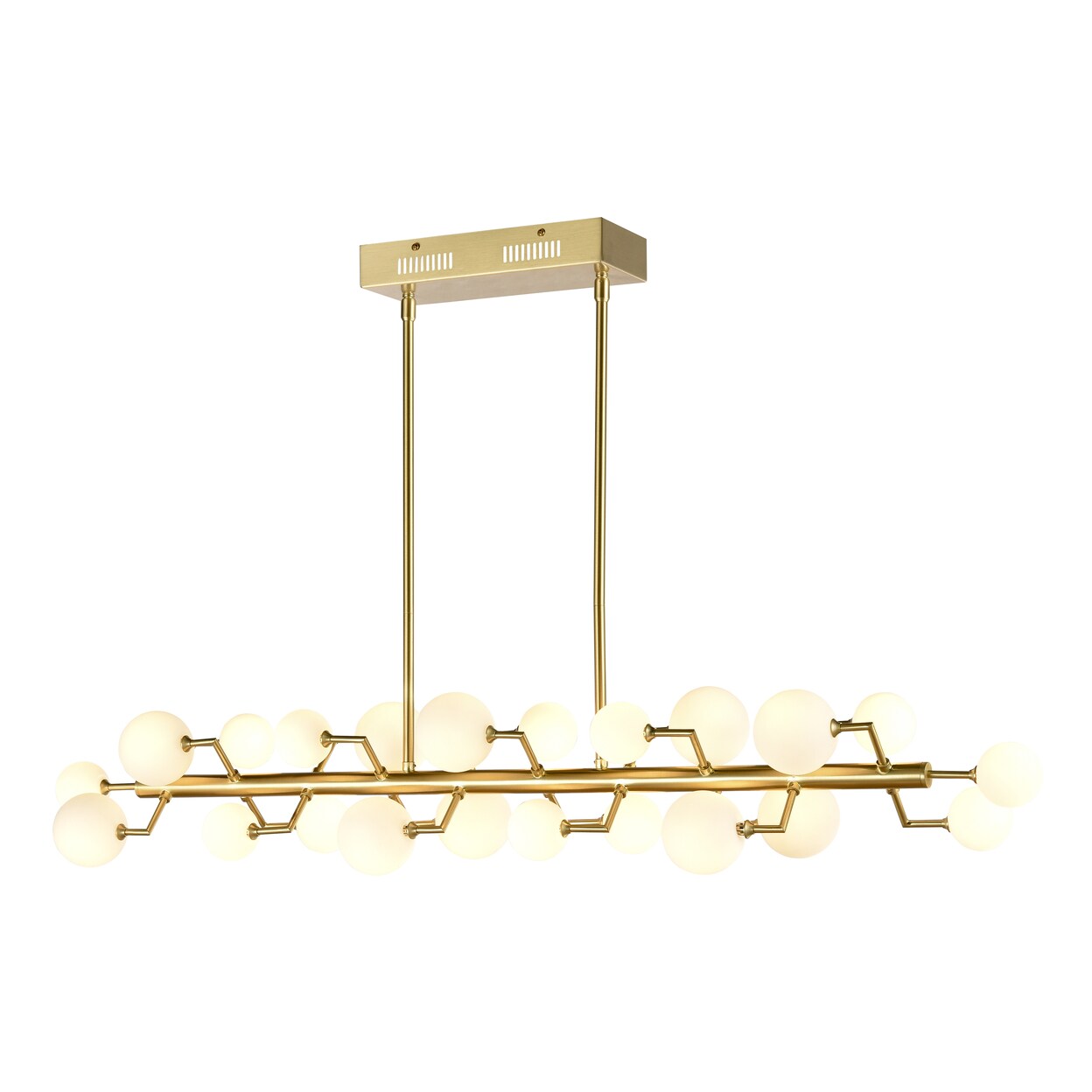 Keir 43.31 Wide 22-Light Linear Chandelier - Brass