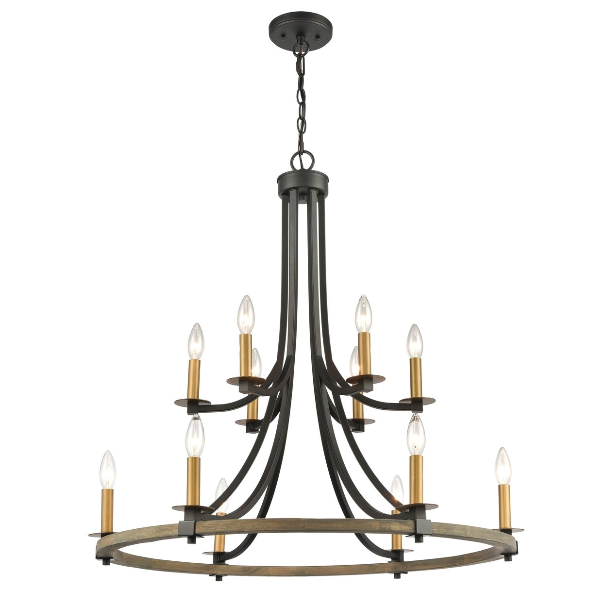 Woodbridge 32 Wide 12-Light Chandelier - Matte Black