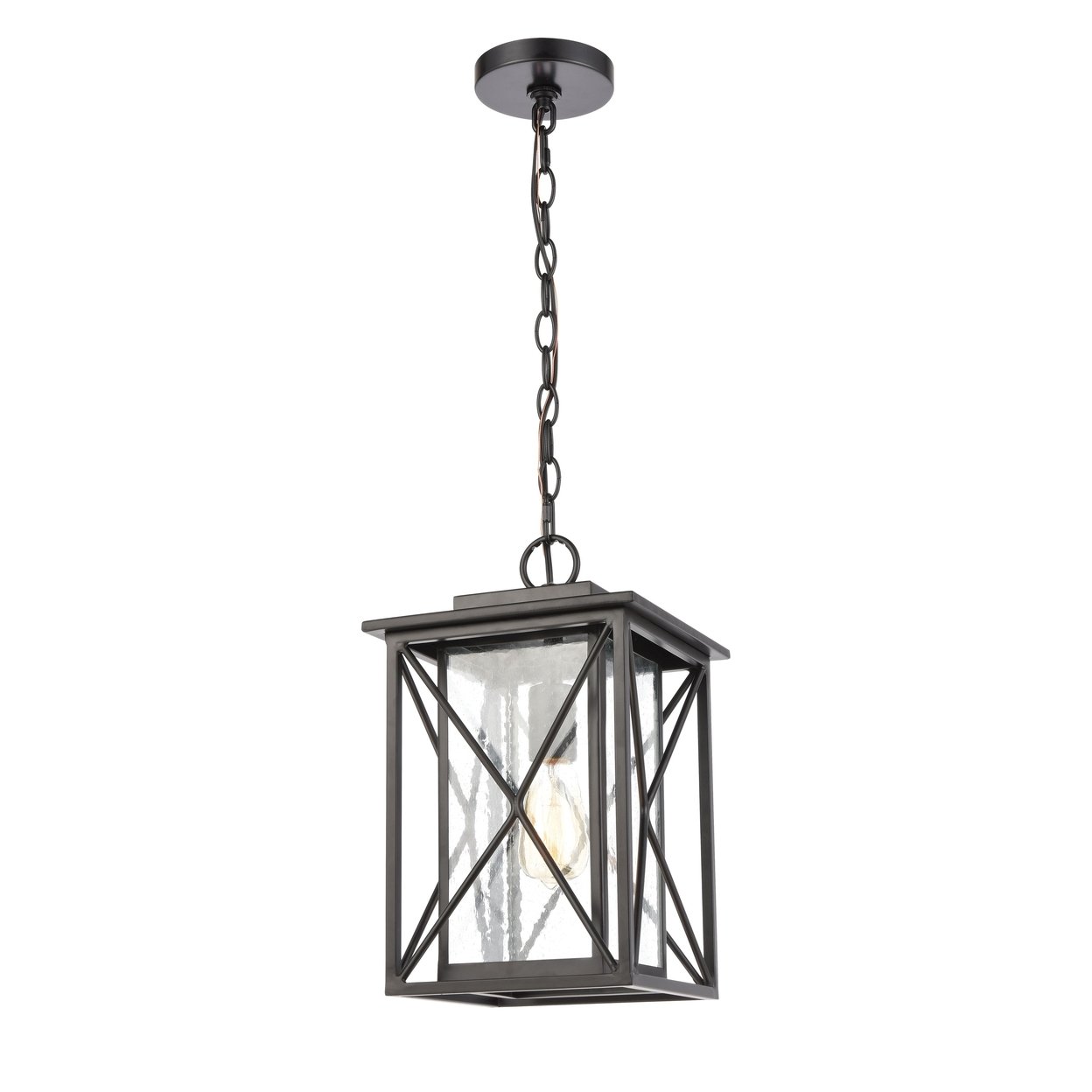 Carriage Light 9 Wide 1-Light Outdoor Pendant - Matte Black