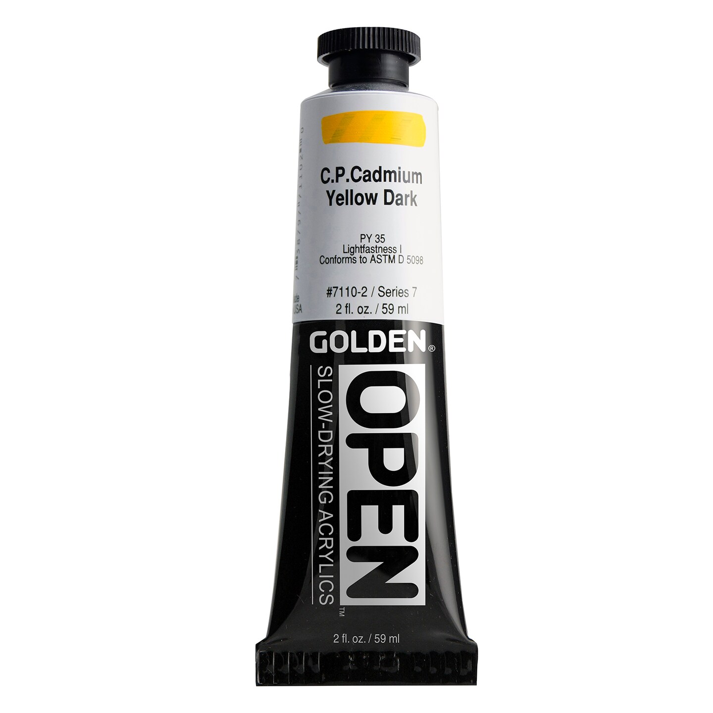 Golden Open Acrylic, 2 Oz., C.P. Cadmium Yellow Dark