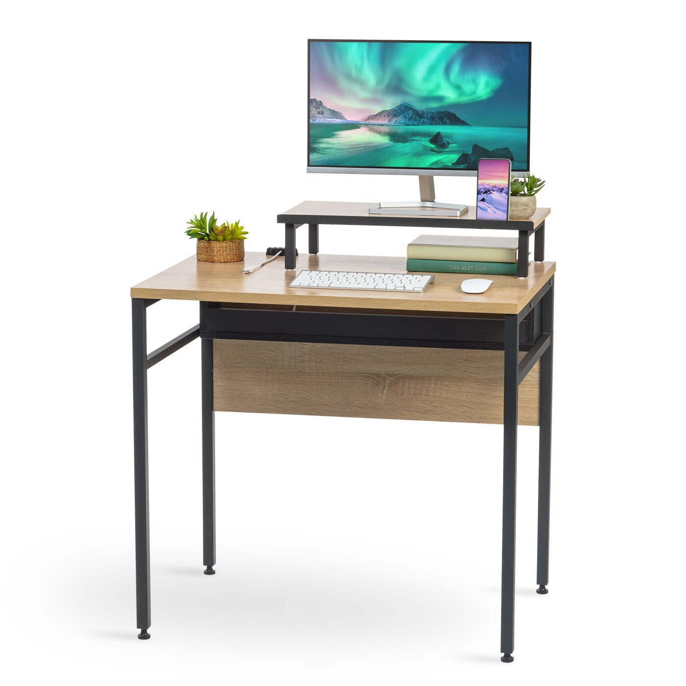 IRIS USA Office Computer Desk Table with Organizer and Cable Tray