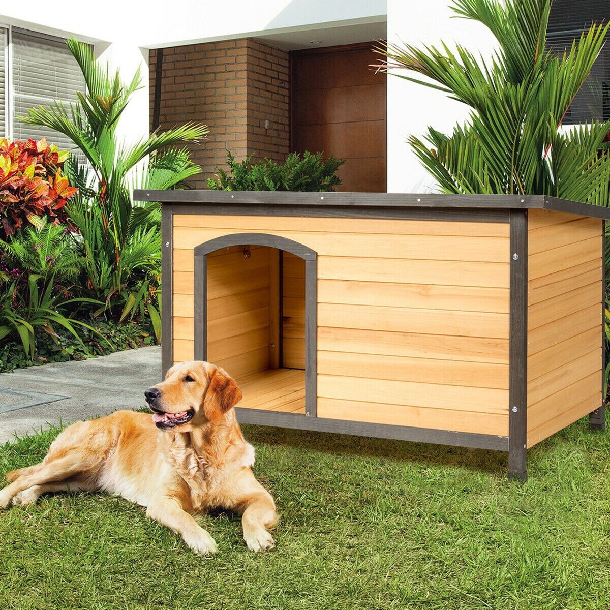 Wood Extreme Weather Resistant Pet Log Cabin