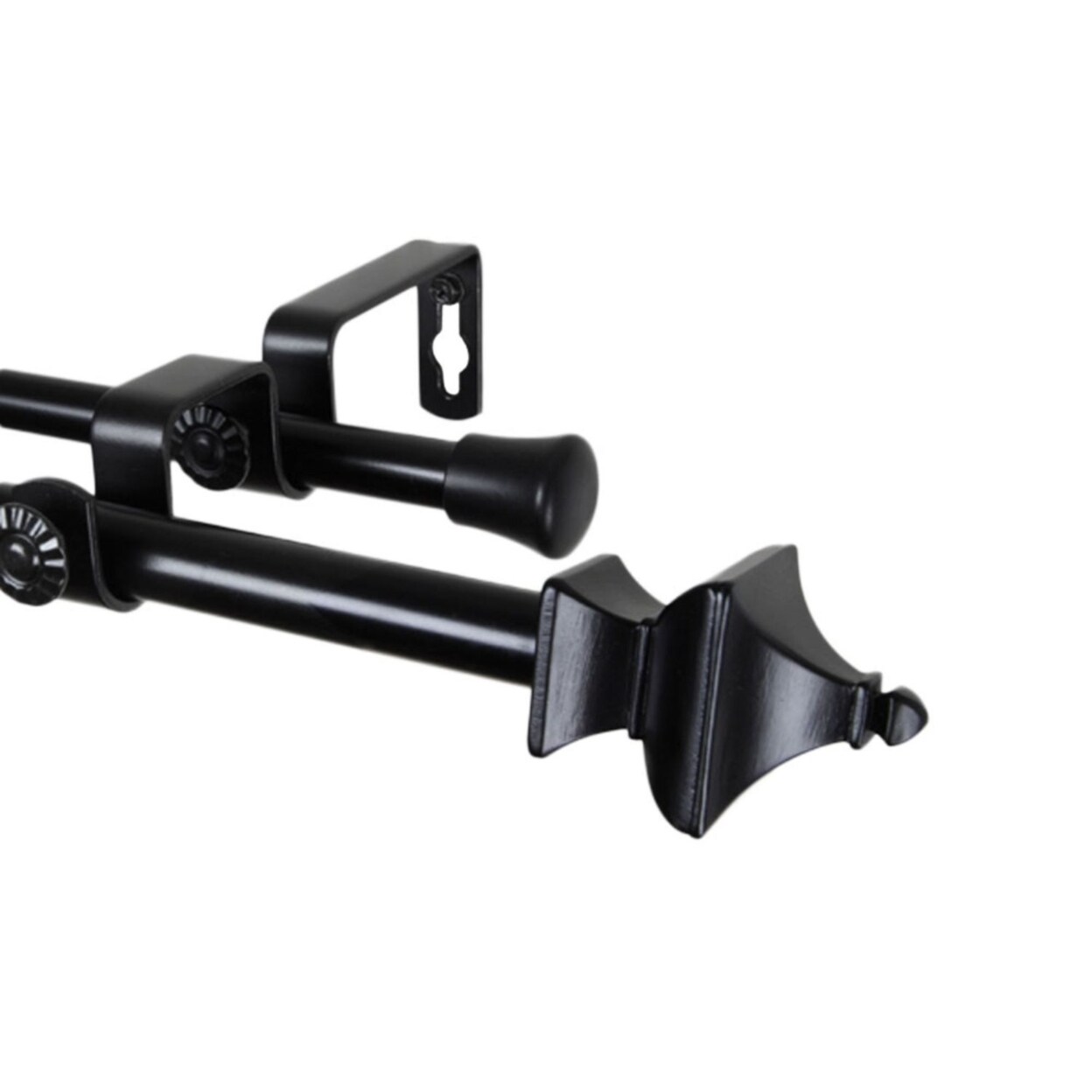 Rod Desyne Home Decorative Esta Double Curtain Rod 48-84&#x22; - Black