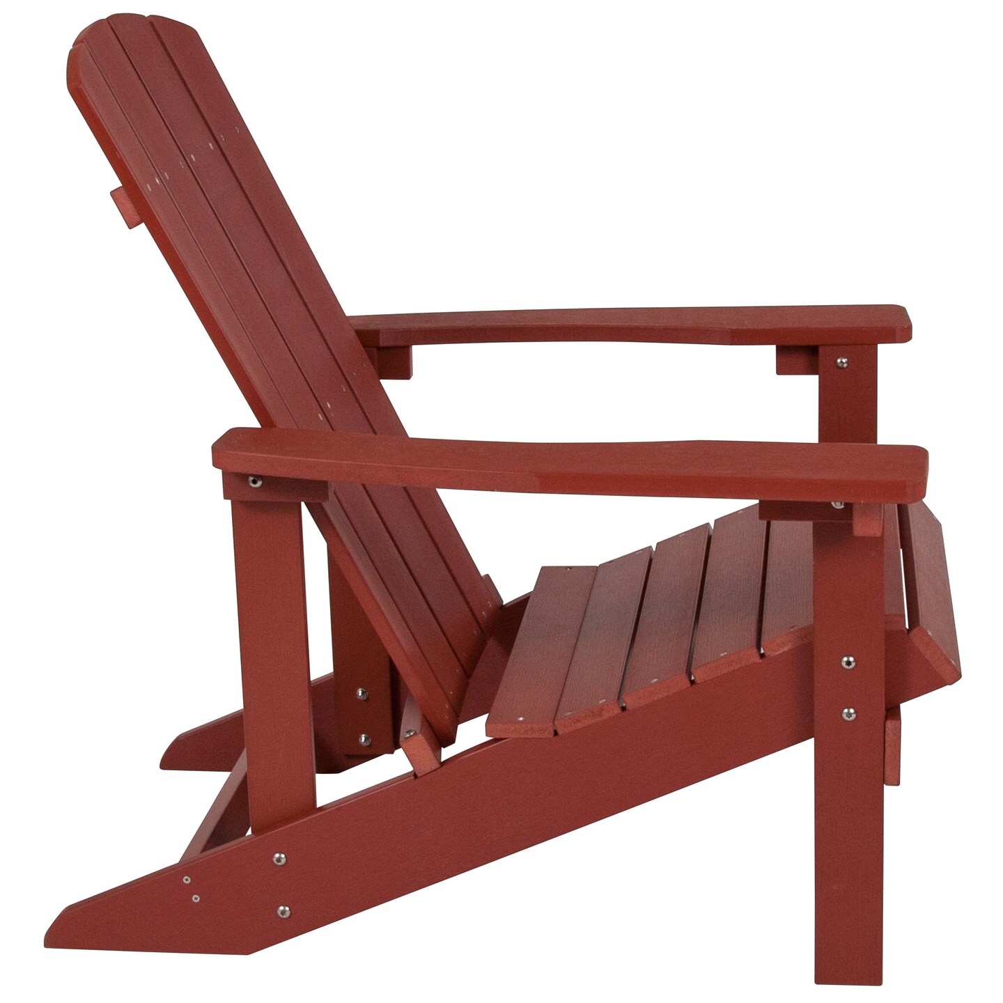 Emma and Oliver 2 Pack Outdoor All-Weather Poly Resin Wood Adirondack Chairs