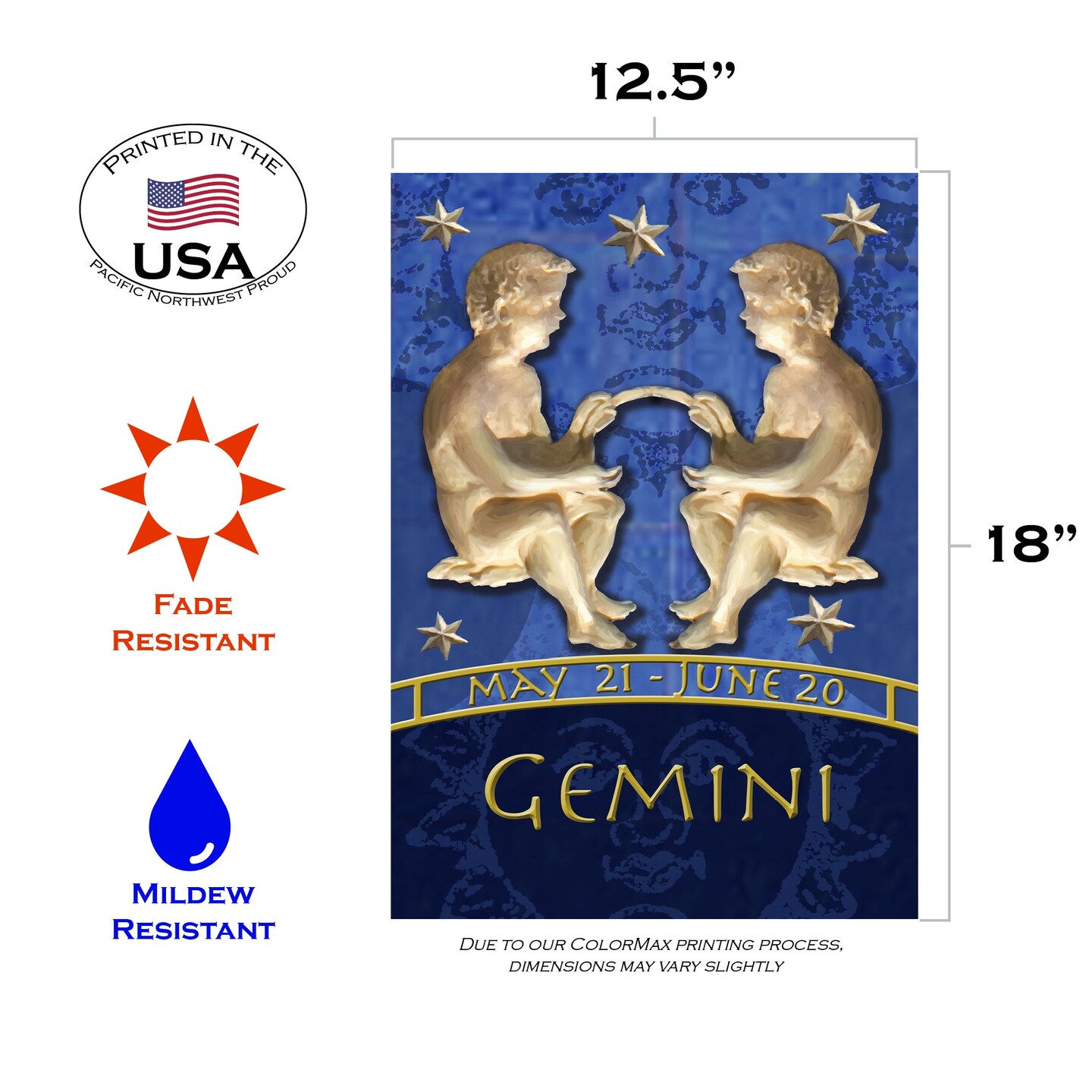 Zodiac-Gemini Decorative Gemini Flag