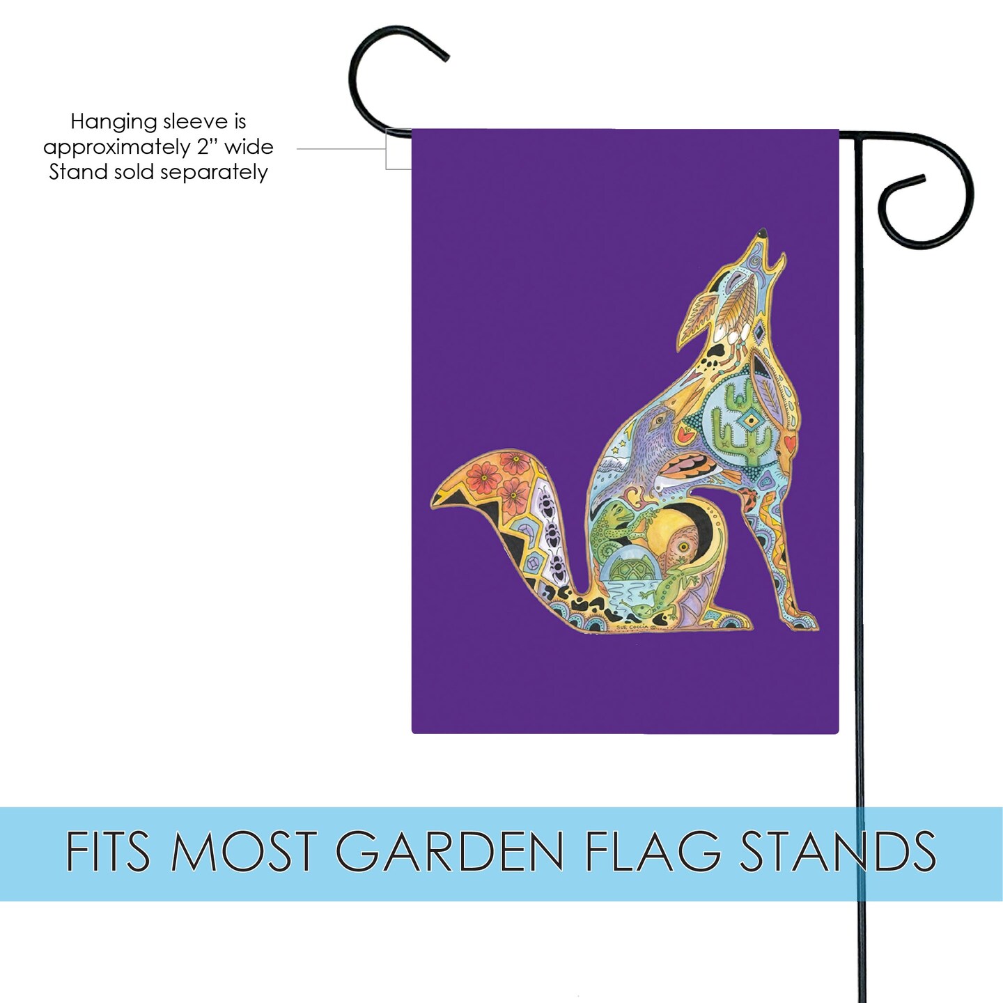 Animal Spirits- Howling Wolf Decorative Howling Wolf Flag