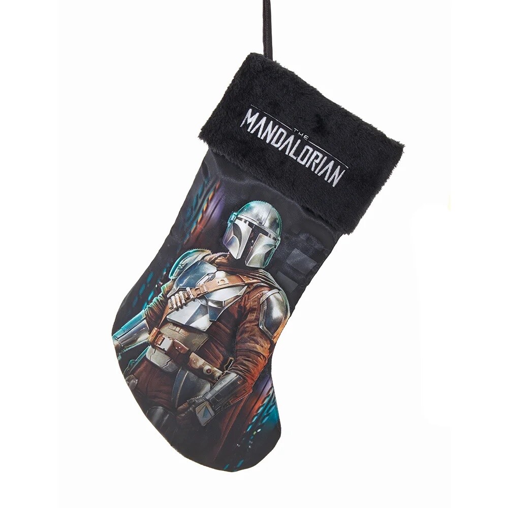 KSA Pack of 4 Black and White Star Wars "The Mandalorian" Christmas Stockings 8"