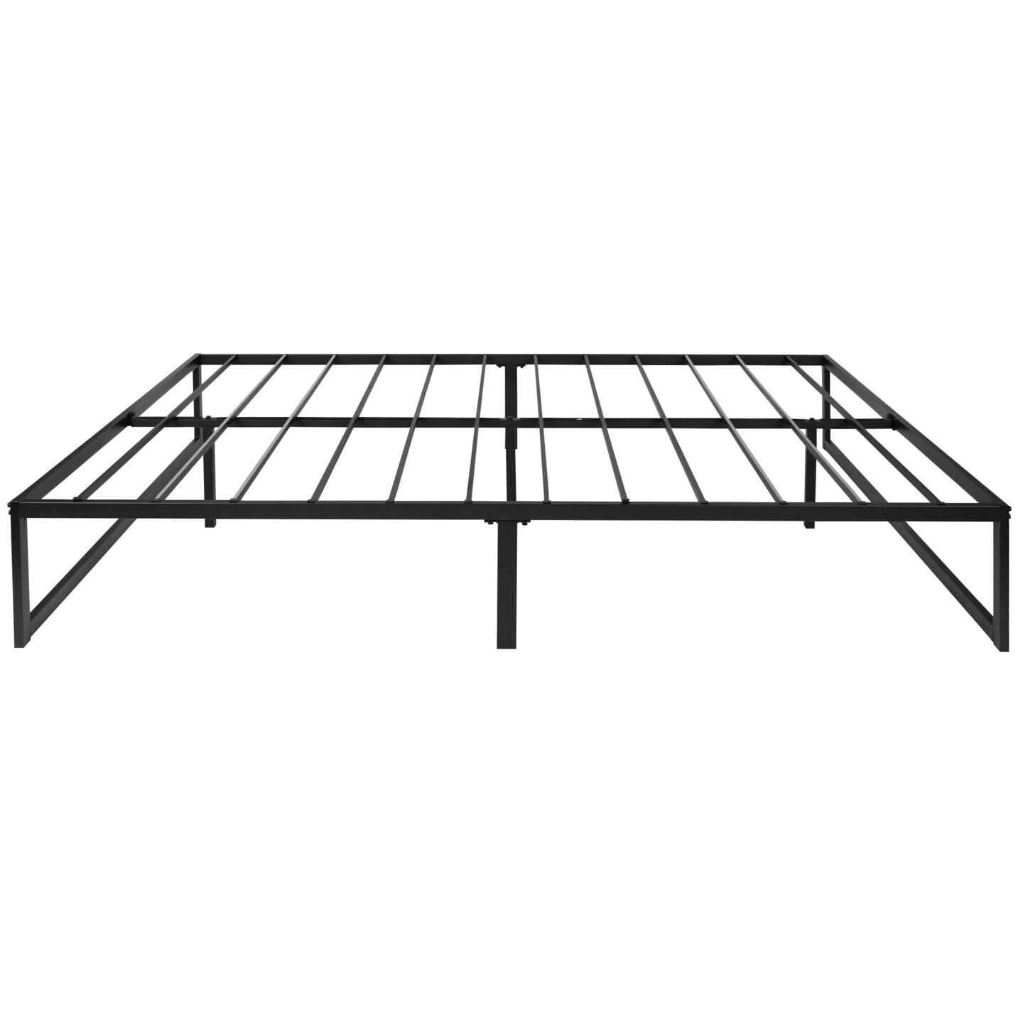 Emma and Oliver 14&#x22; Metal Platform Bed with Steel Slat Support and 12.5&#x22; of Underbed Storage - No Box Spring or Foundation Required