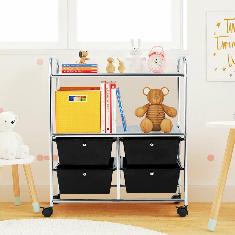 4 Drawers Shelves Rolling Storage Cart Rack