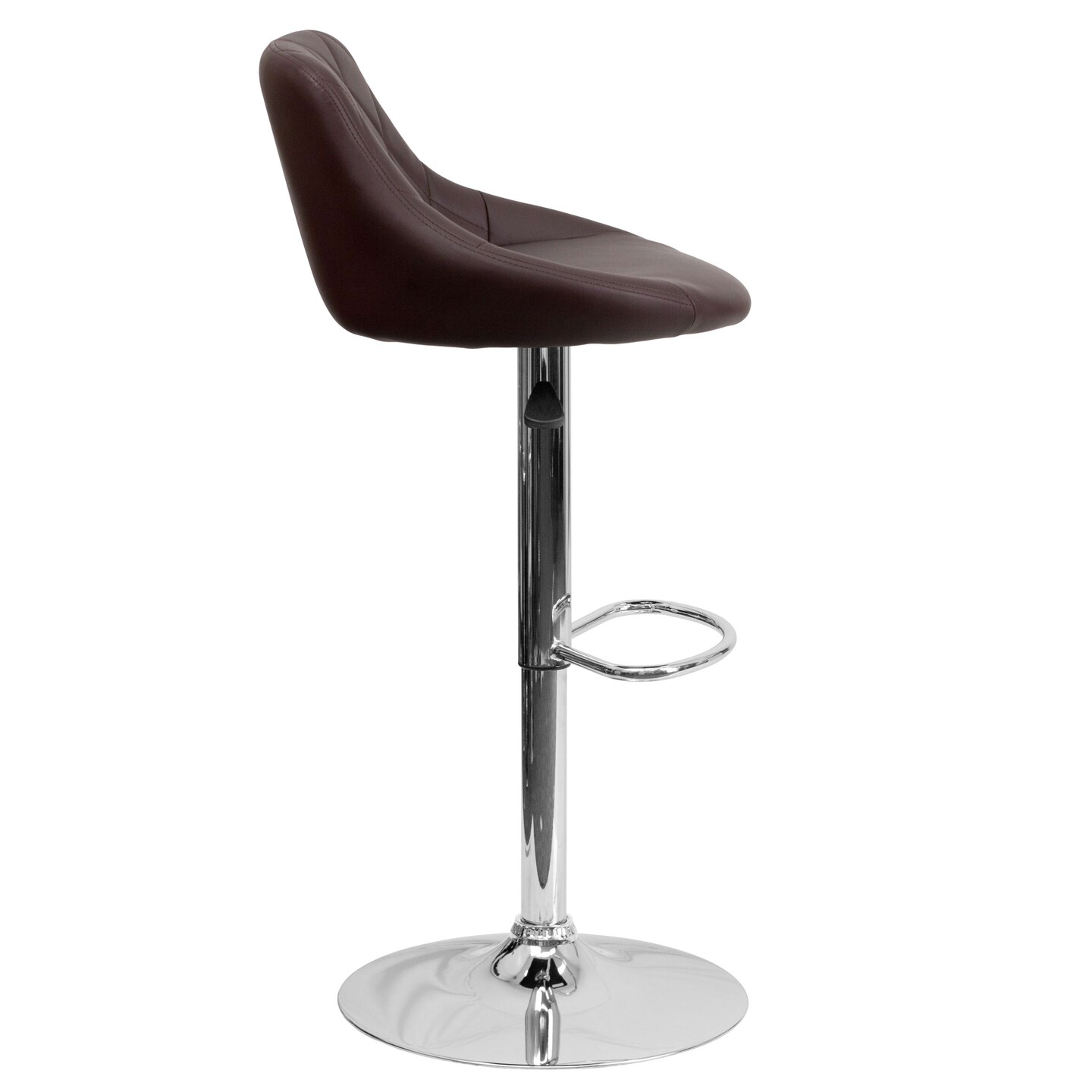 Emma and Oliver Bucket Seat Adjustable Height Barstool with Diamond Pattern Back