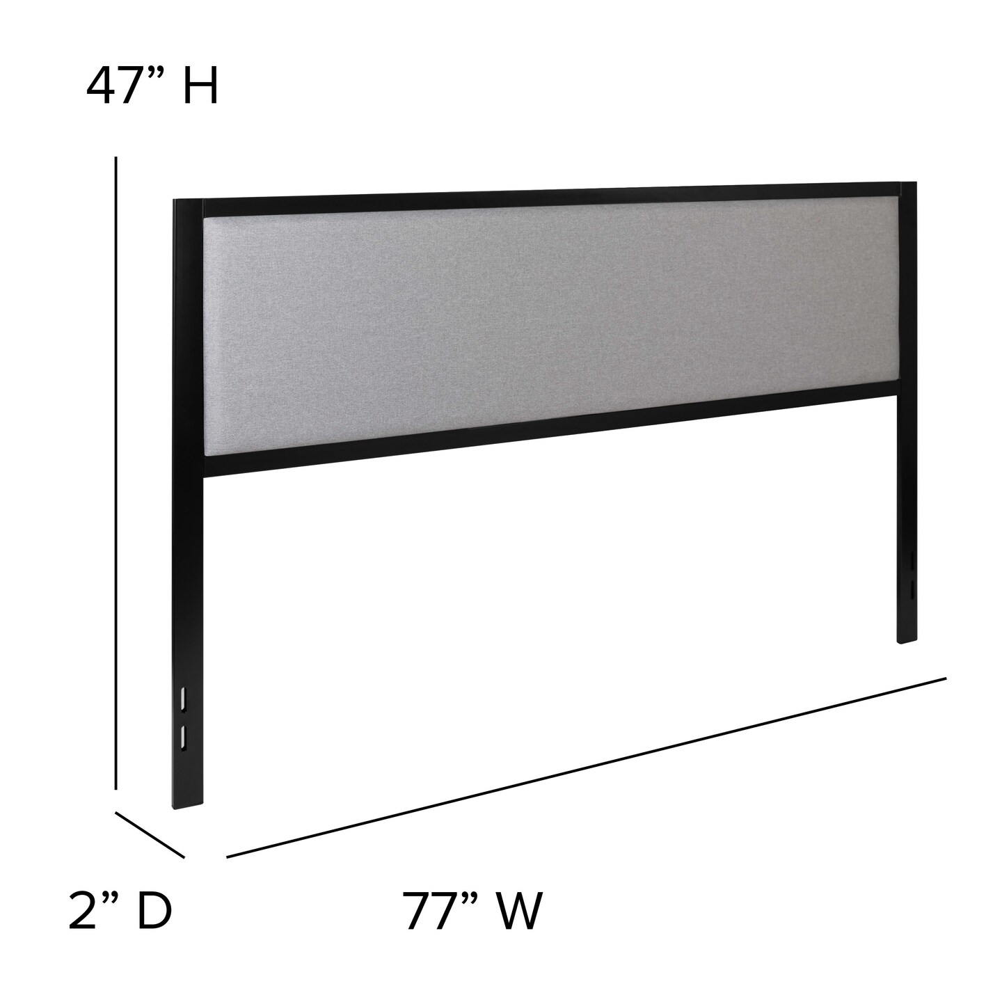 Merrick Lane West Avenue Headboard Upholstered Headboard With Metal Frame and Adjustable Rail Slots
