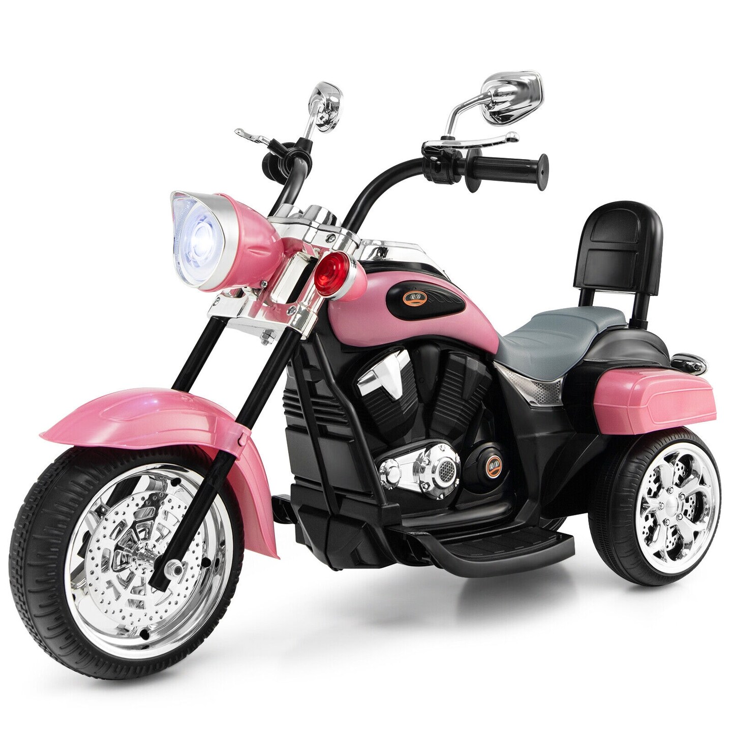 6V Chopper Style Motorcycle with Bright Headlight and Cheering Music Perfect Gift to Kids