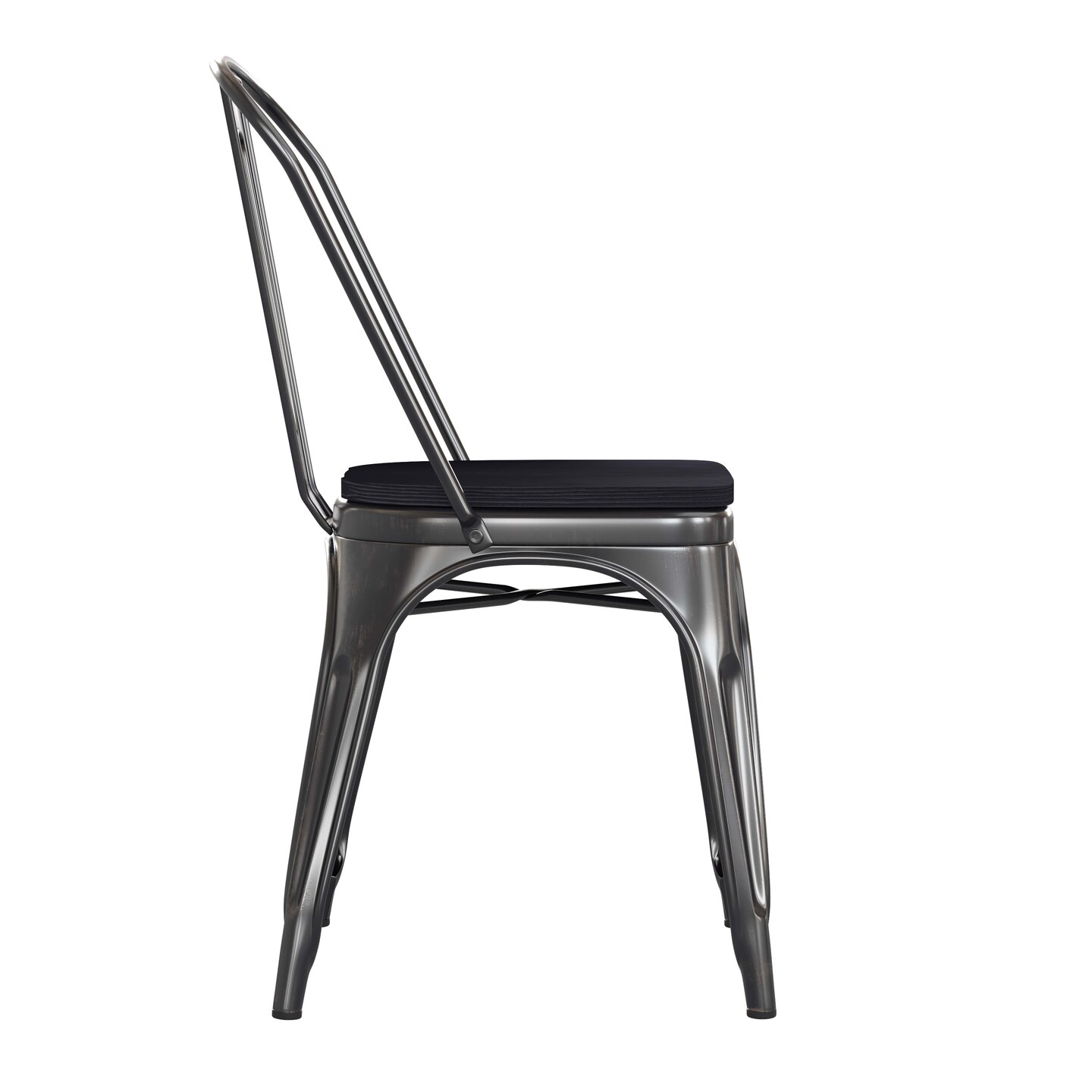 Emma and Oliver Perth Metal Stacking Dining Chairs with Poly Resin Seats for Indoor/Outdoor Use