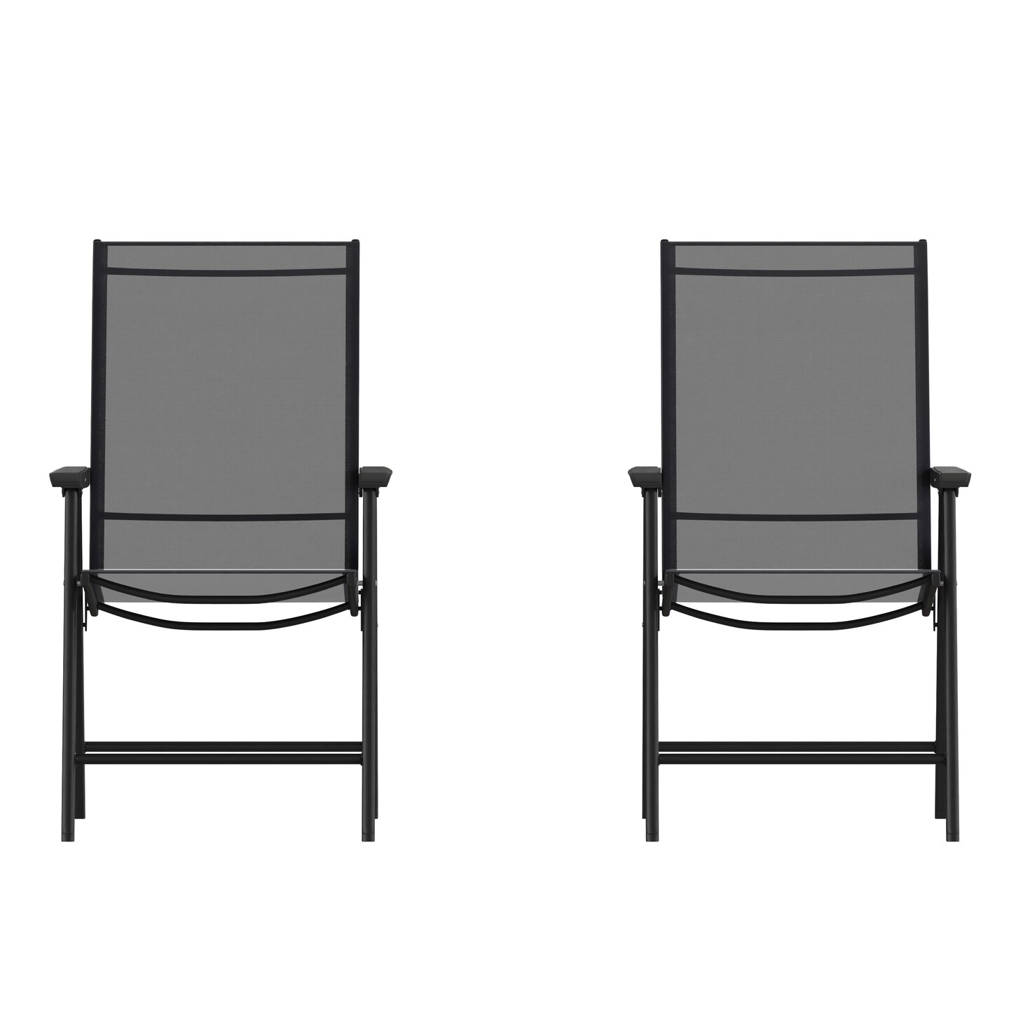 Emma and Oliver Outdoor Folding Patio Sling Chair / Portable Chair (2 Pack)