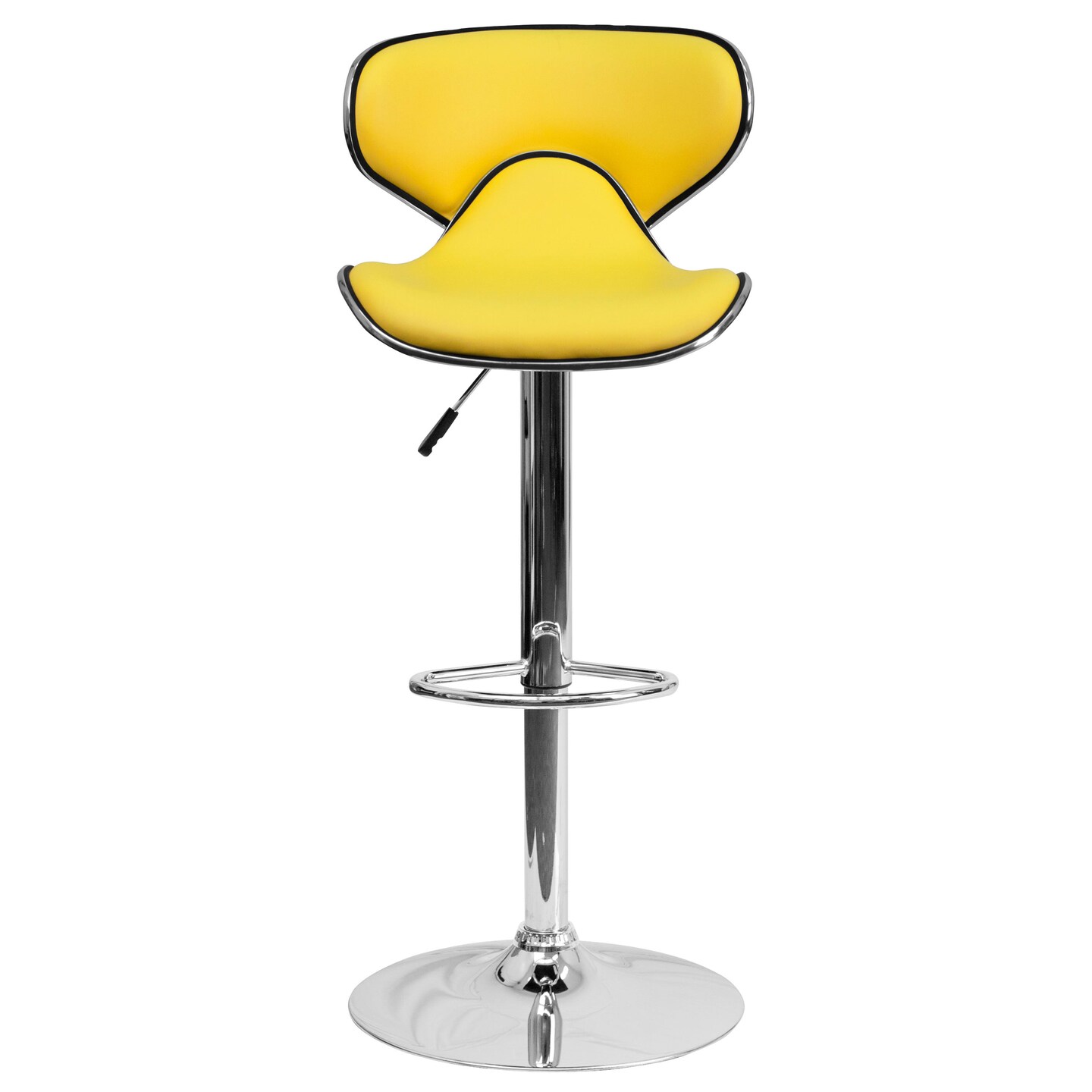 Emma and Oliver 2 Pack Contemporary Cozy Mid-Back Vinyl Adjustable Height Barstool with Chrome Base