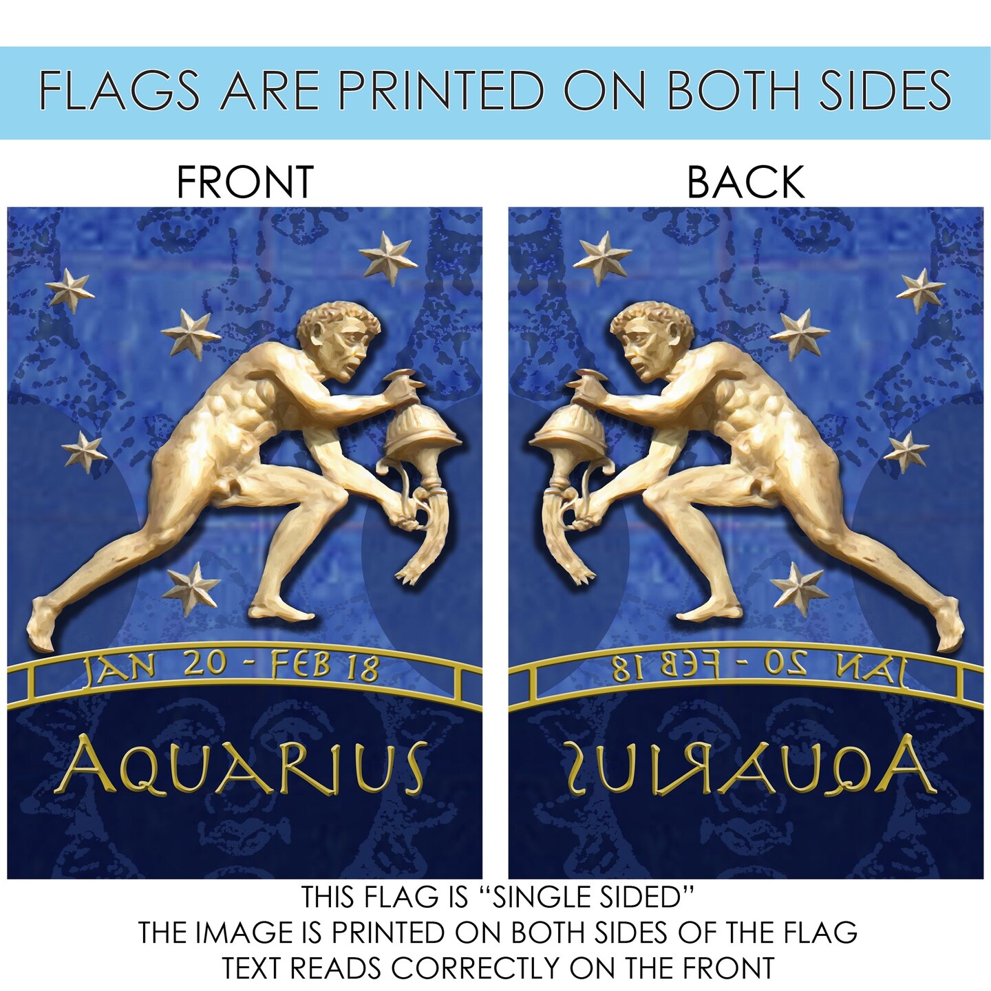 Zodiac-Aquarius Decorative Aquarius Flag