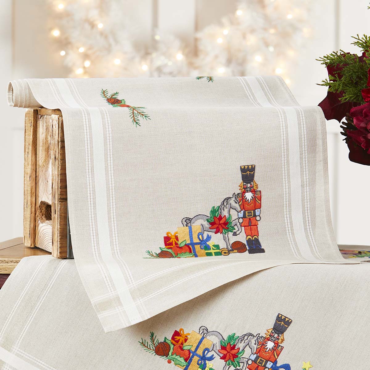 Nob Hill Nutcracker Table Runner Stamped Embroidery Kit