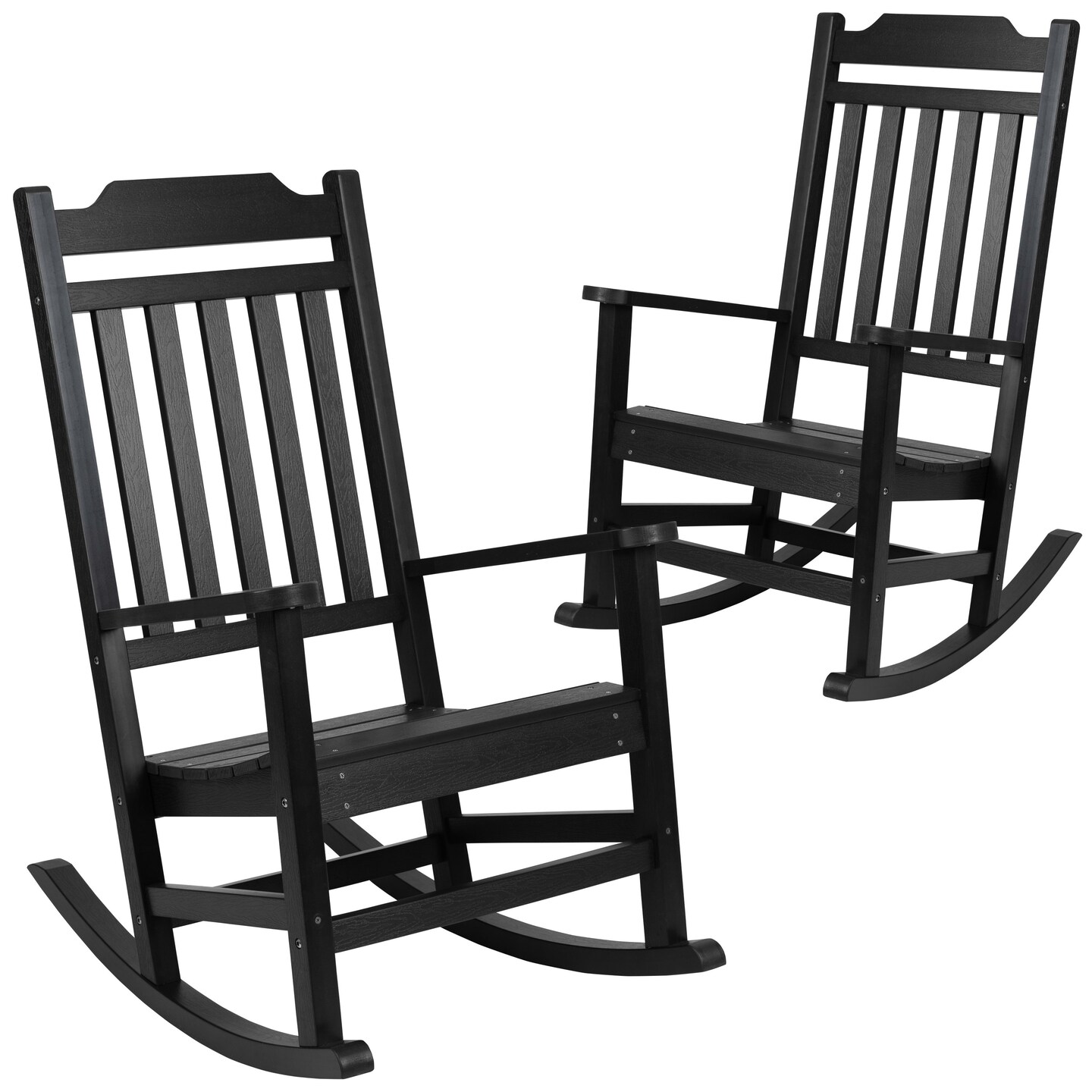Merrick Lane Set of 2 Hillford  Poly Resin Indoor/Outdoor Rocking Chairs