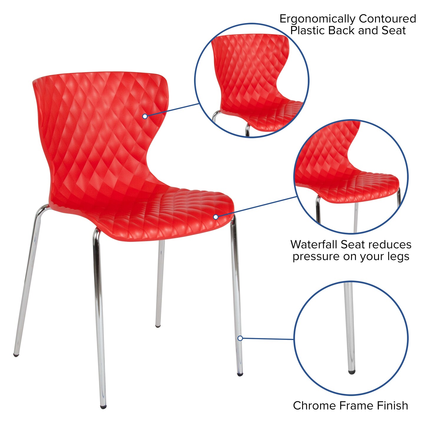 Emma and Oliver Contemporary Design Accent Dining Plastic Stack Chair