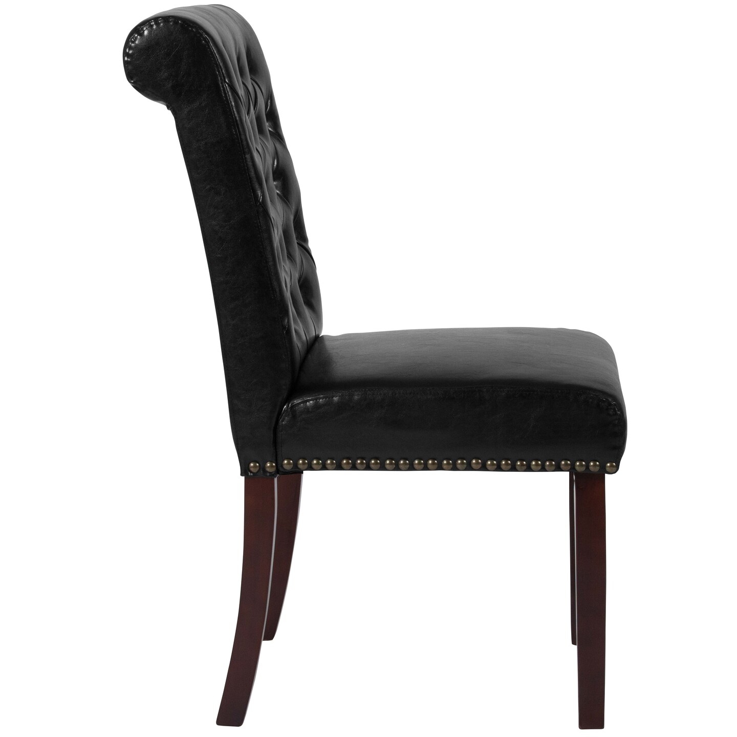 Merrick Lane Falmouth Upholstered Parsons Chair with Nailhead Trim