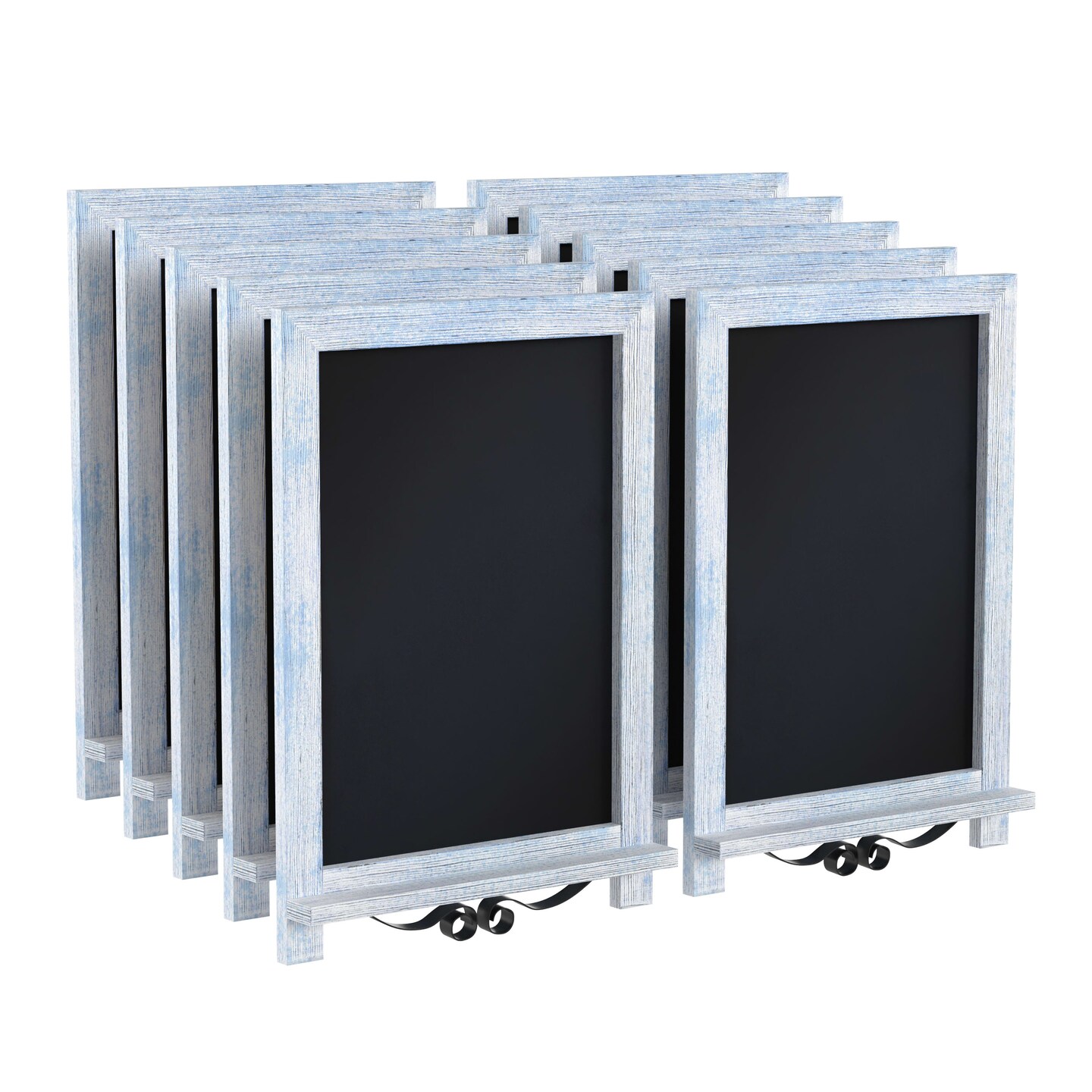 Merrick Lane Magda Set of 10 Wall Mount or Tabletop Magnetic Chalkboards with Folding Metal Legs