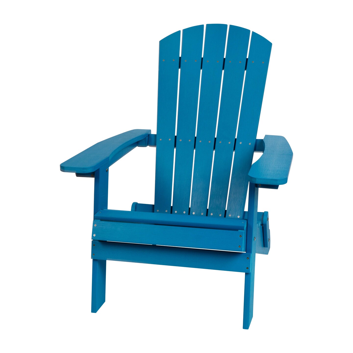 Merrick Lane Riviera Poly Resin Folding Adirondack Lounge Chair - All-Weather Indoor/Outdoor Patio Chair