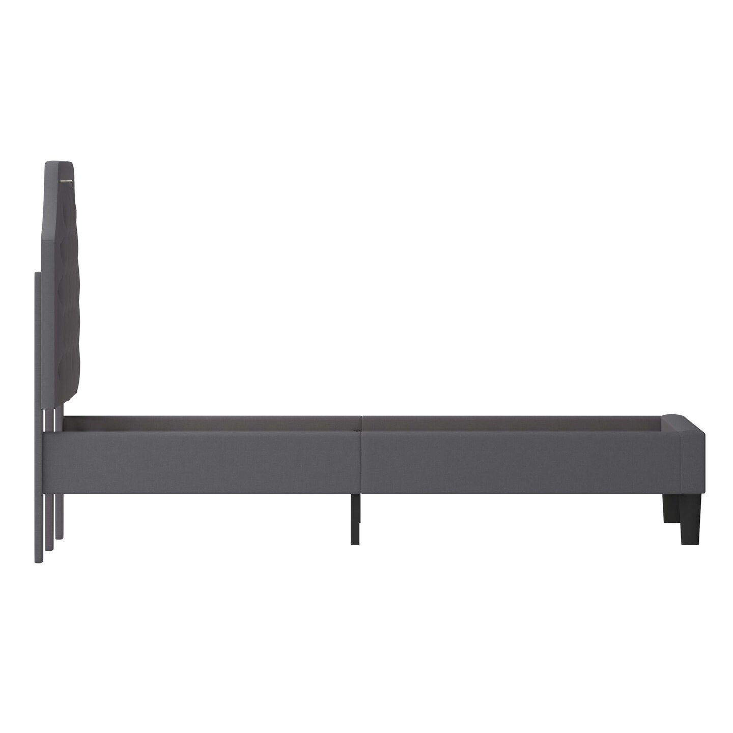 Merrick Lane Provence Platform Bed with Slatted Support Contemporary Tufted Upholstery with Accent Nail Trim