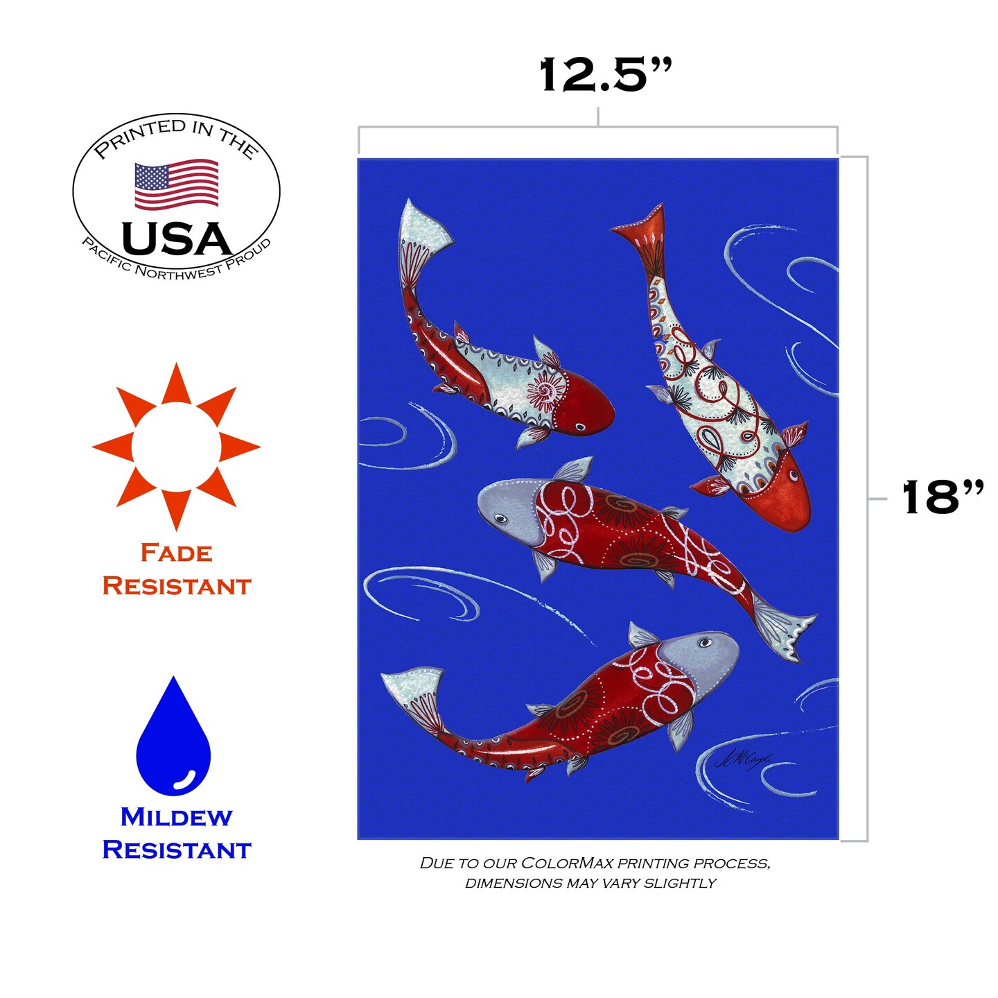 Koi Collection Decorative Fish Flag