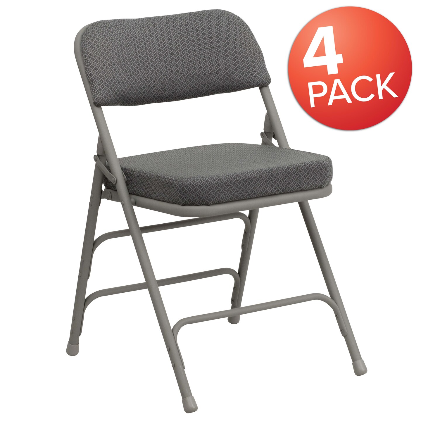 Emma and Oliver 4 Pack Home & Office 18.5"W Party Events Padded Metal Folding Chair