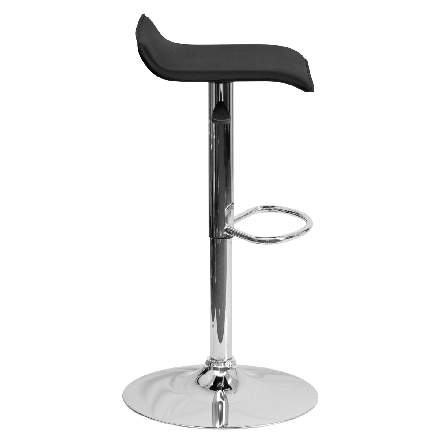 Emma and Oliver Solid Wave Seat Vinyl Adjustable Height Barstool with Chrome Base
