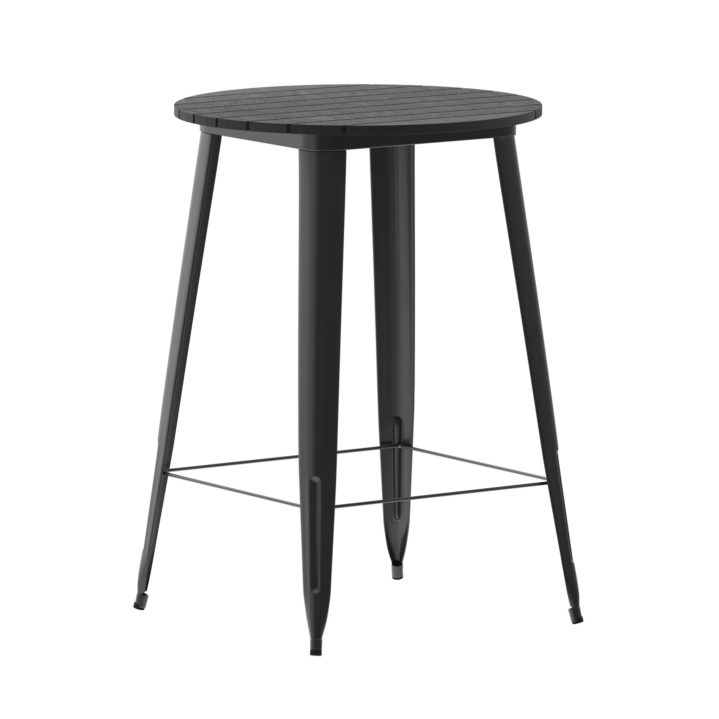 Merrick Lane Dryden Indoor/Outdoor Bar Top Table, 30&#x22; Round All Weather Poly Resin Top with Steel base