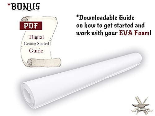 Foam Cosplay - 2mm (1mm to 10mm) - White or Black - 14&#x22; x 39&#x22; Sheet - Ultra High Density Craft Foam 85 kg/m3 - by The Foamory