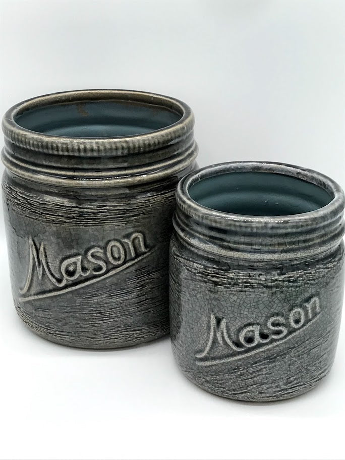 Mason Jar Crock Planter