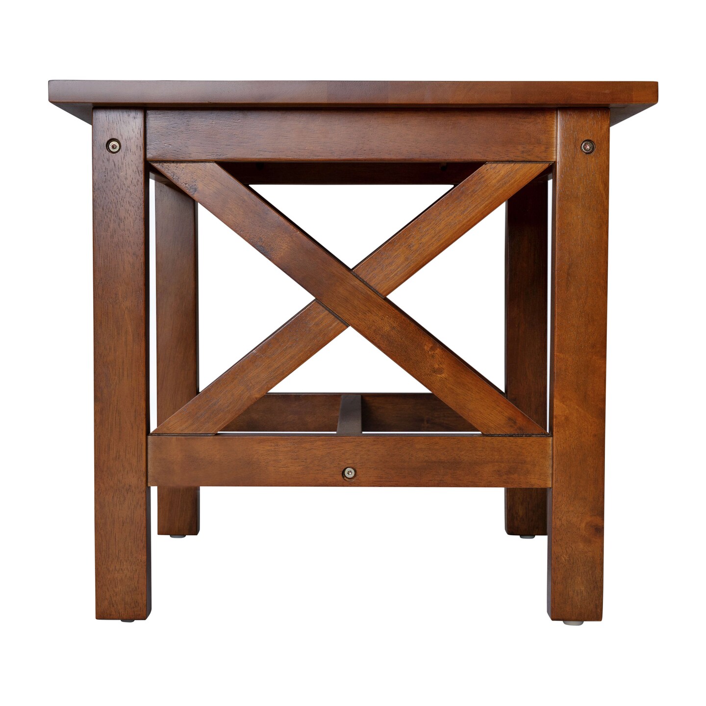 Merrick Lane Matty Rustic End Table, Farmhouse Style Solid Wood Accent Table