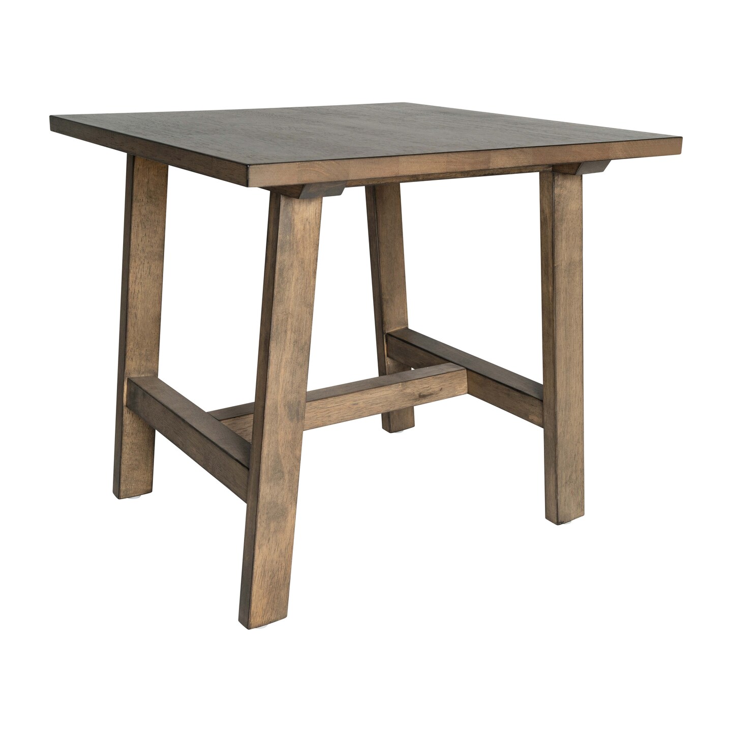 Merrick Lane Mabel Farmhouse Trestle End Table, Solid Wood Rustic Accent Table
