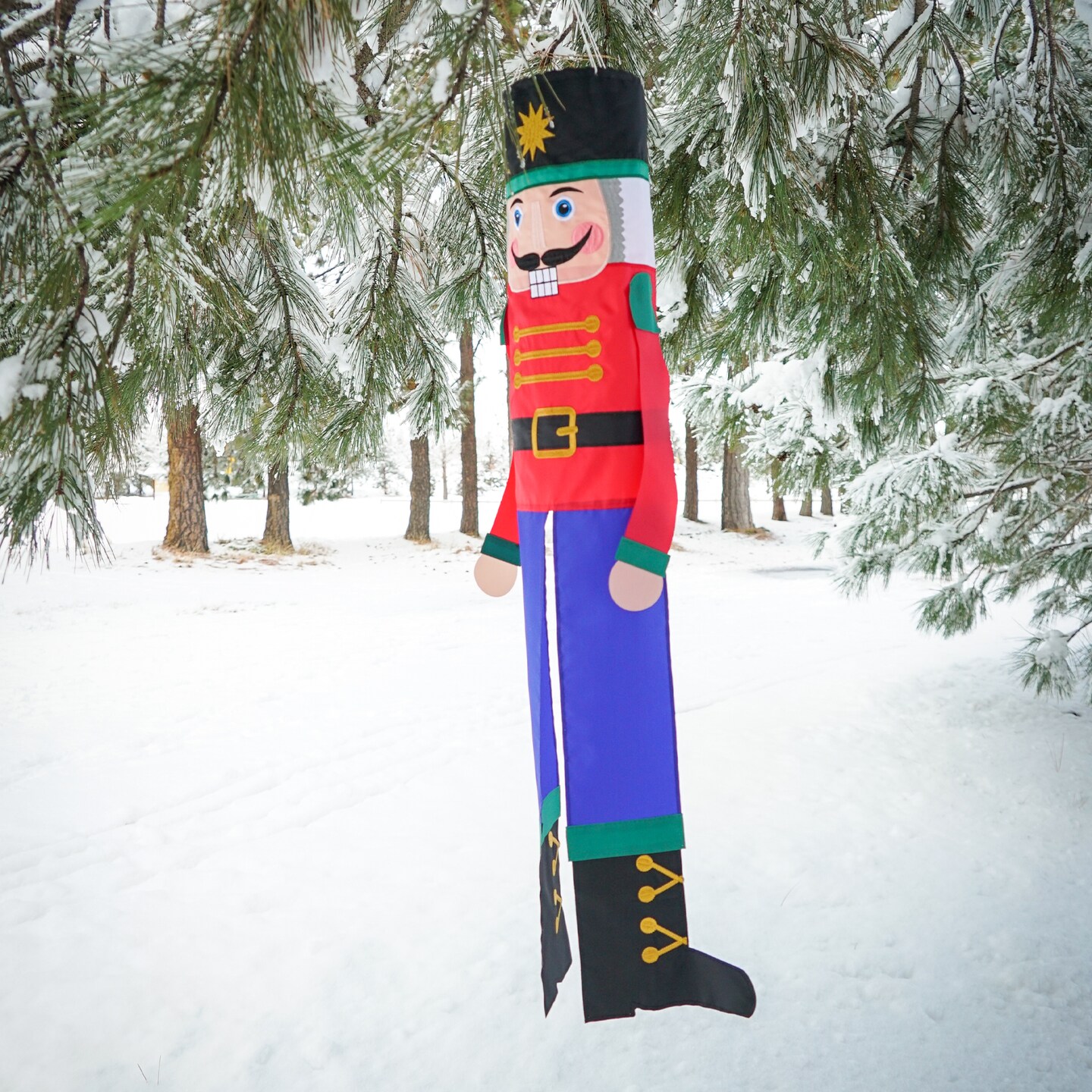 In the Breeze 5061 Nutcracker 40 Inch Breeze Buddy Windsock - Hanging Christmas Decoration - Outdoor Holiday D&#xE9;cor