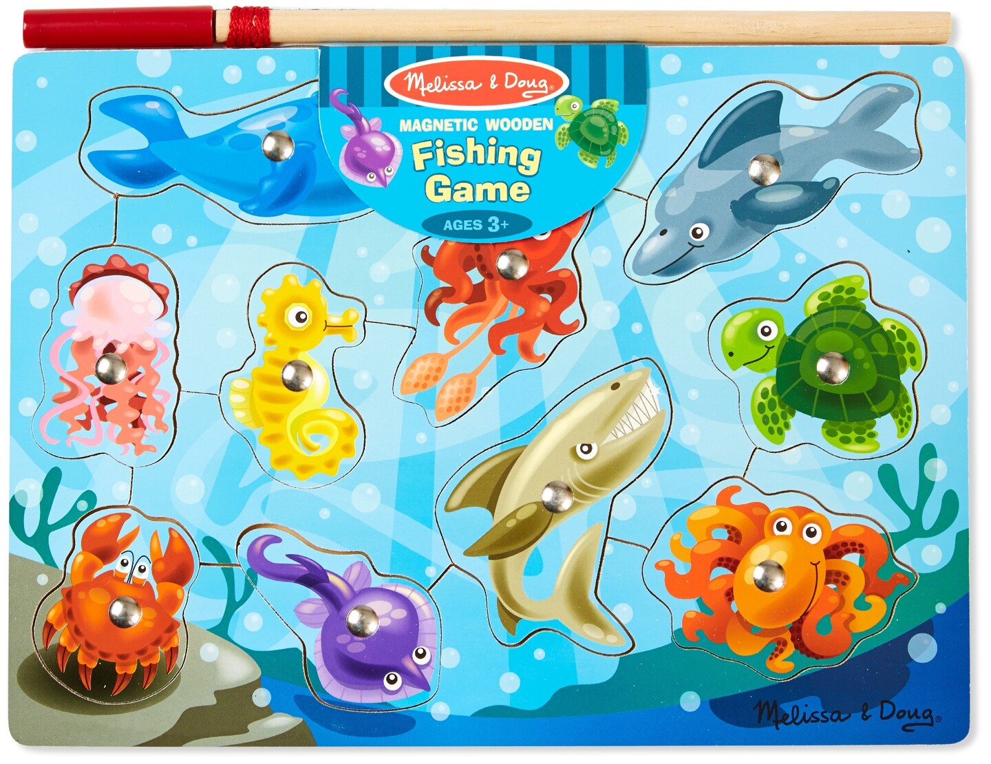Melissa &#x26; Doug Magnetic Wooden Puzzle Game 10pcs-Fishing