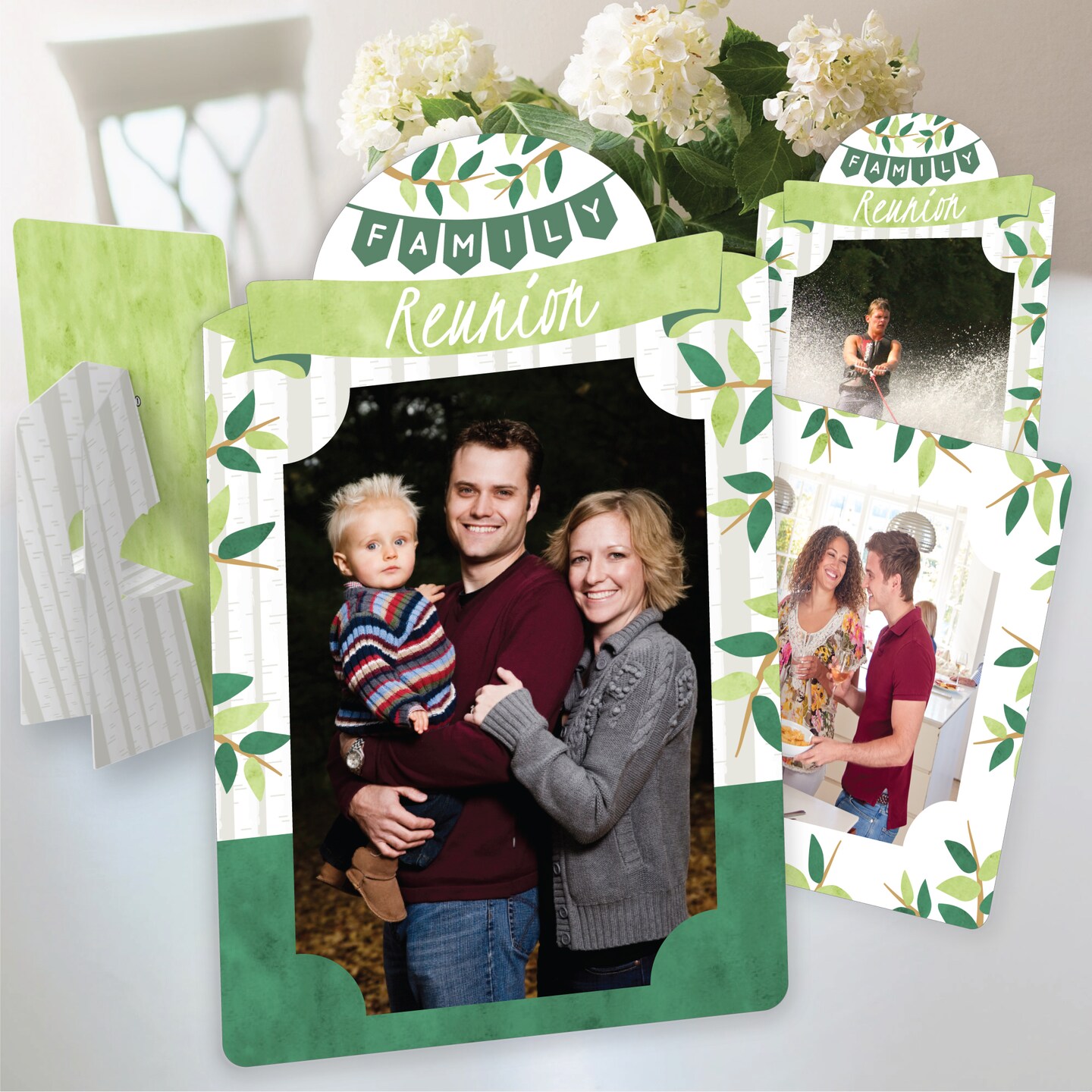 Big Dot of Happiness Family Tree Reunion - Family Gathering Party 4x6 Picture Display - Paper Photo Frames - Set of 12