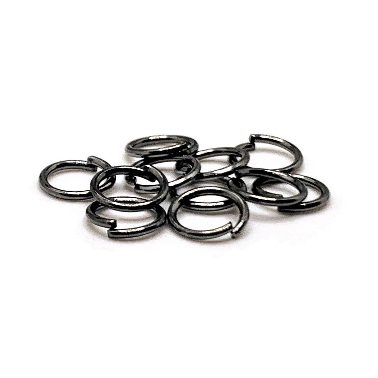 100, 500 or 1,000 Pieces: 6 mm Gunmetal Gray Open Jump Rings, 21g