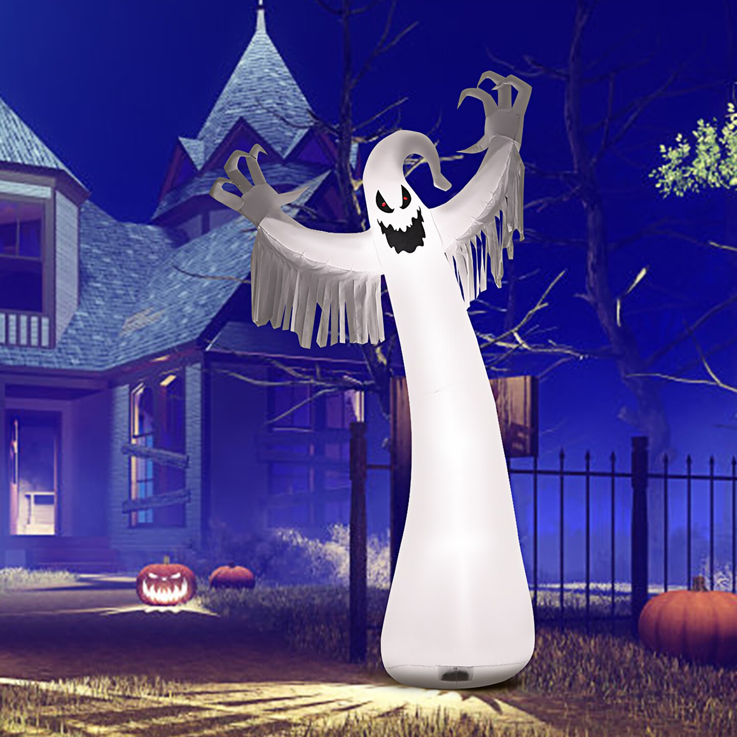 12FT Halloween Inflatable Blow Up Ghost w/ LED Lights Outdoor Yard Decoration