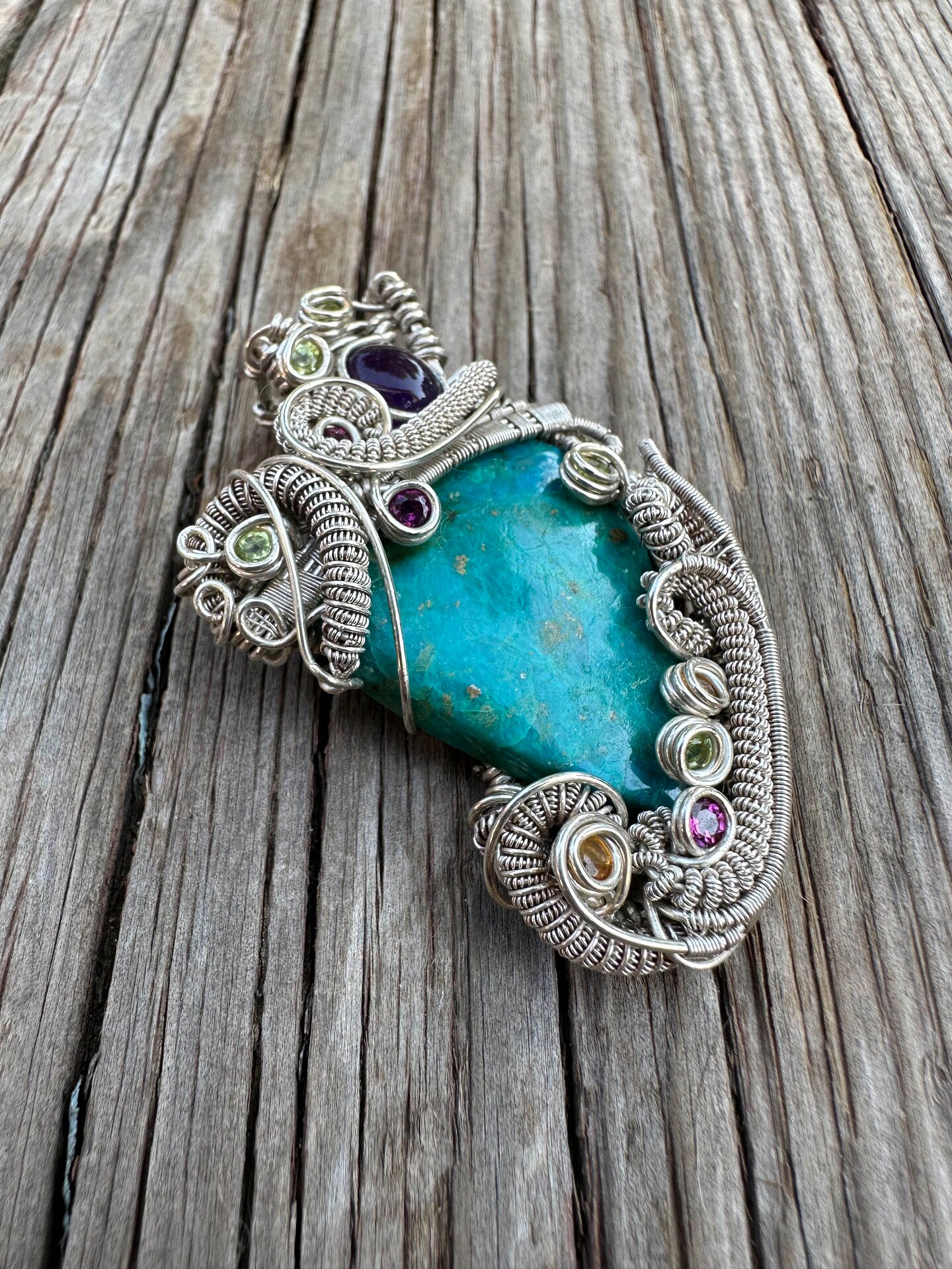 Fashion Chrysocolla Wire Wrap Pendant