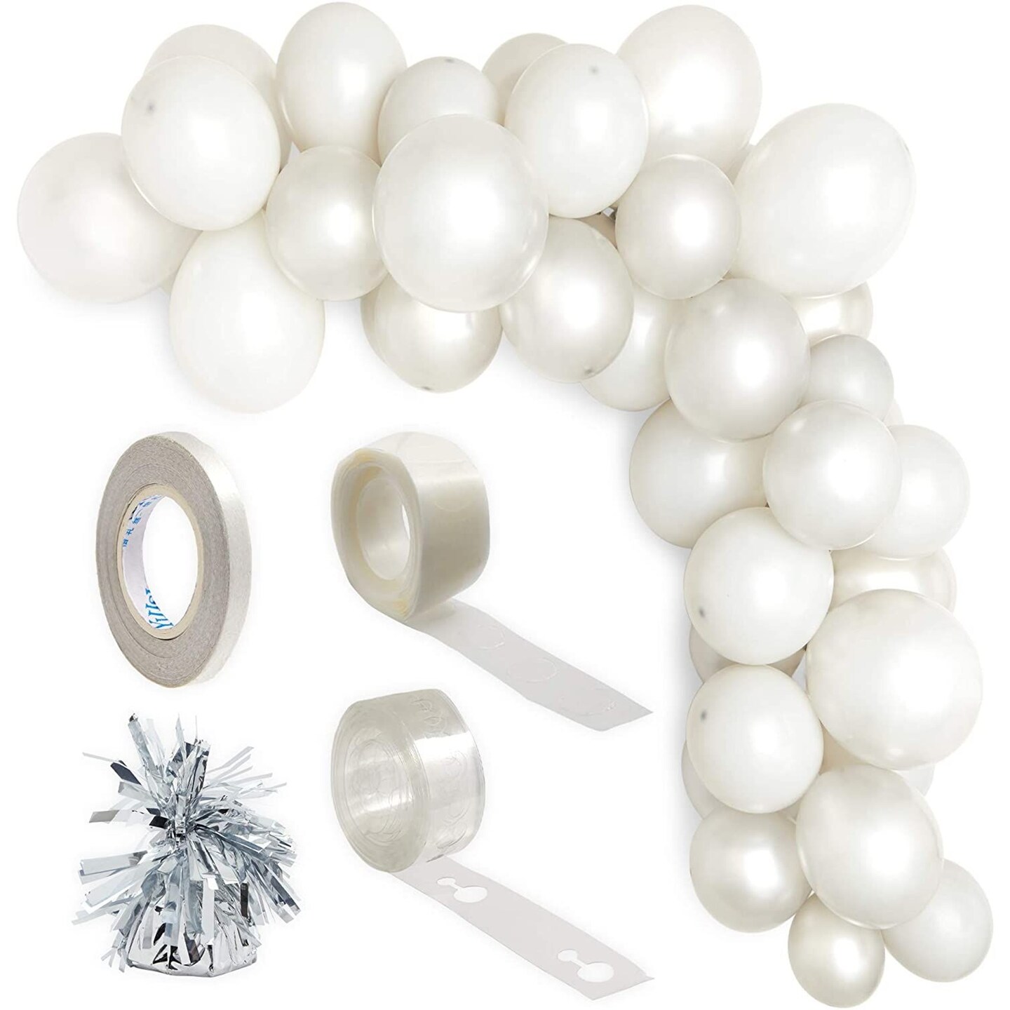 Latex Balloons with Balloon Weights, Grey Party Decorations (64 Pieces)