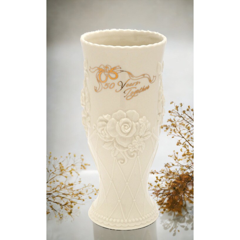 kevinsgiftshoppe Ceramic 50th Anniversary Flower Vase Anniversary Decor or Gift