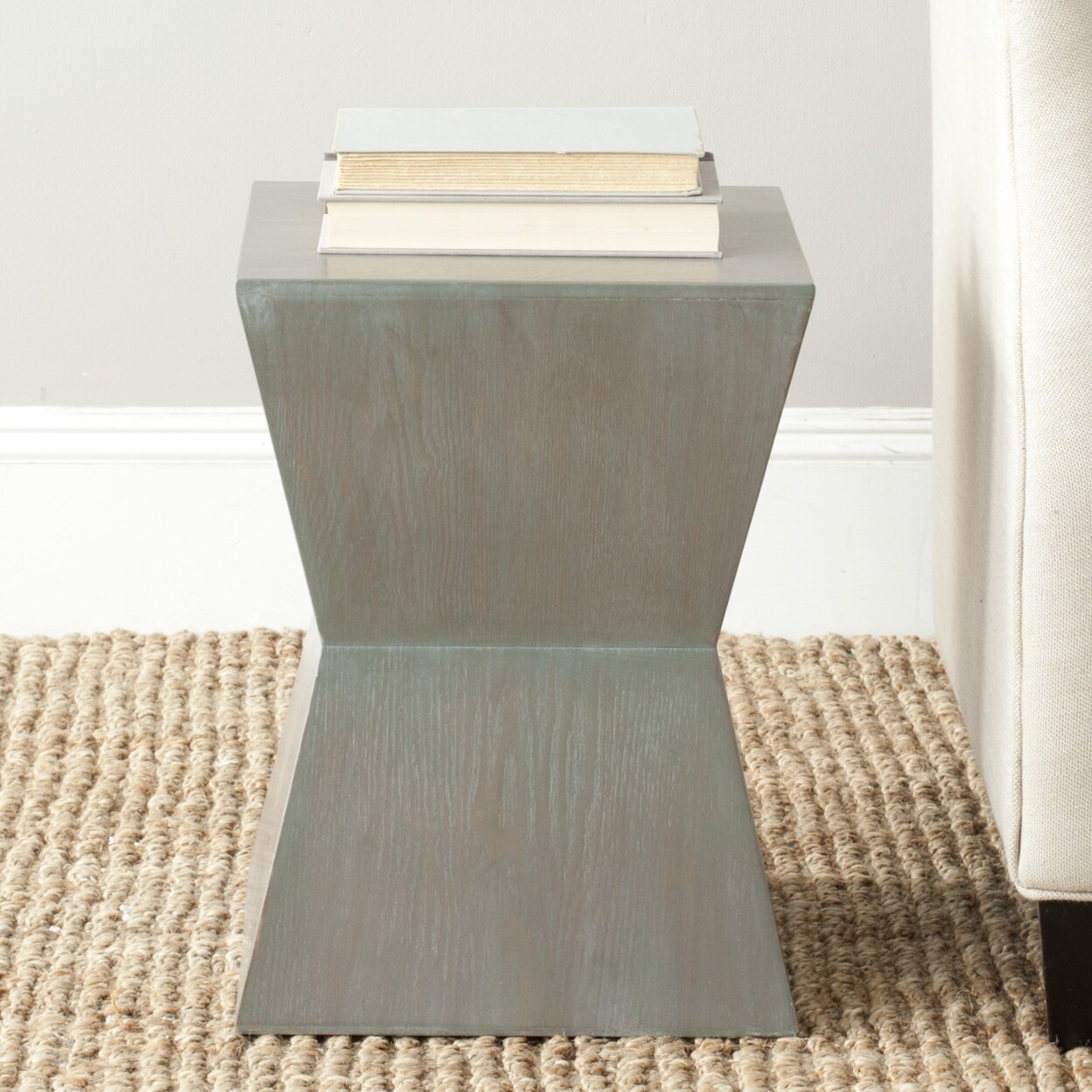 Safavieh   Lotem Curved Square Top Accent Table Ash Grey