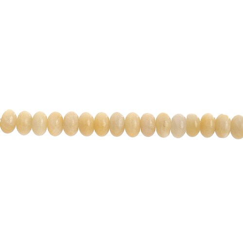 Earth&#x2019;s Jewels Semi-Precious Rondelle Yellow Jade Natural
